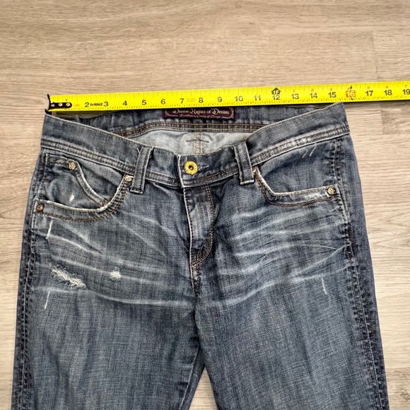 Divine Rights‎ of Denim Jeans Size 30 Low Rise Super Flare Distressed - Picture 15 of 16